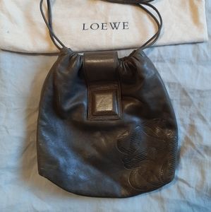 Loewe crossbody army green drawstring purse